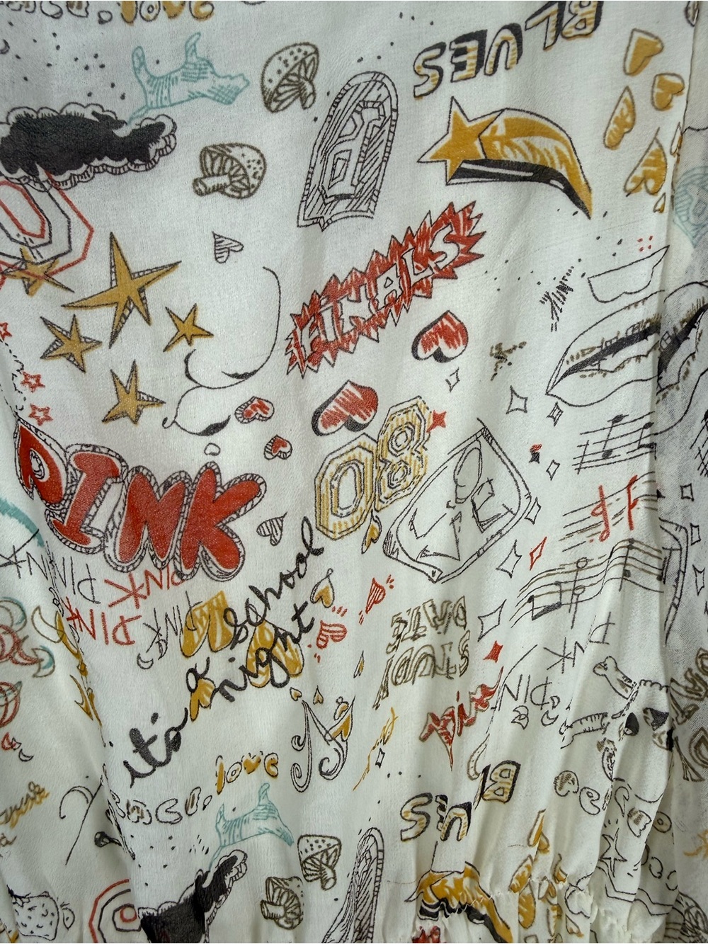 BASIO HCUSE  Graffiti Like Dress with Sheer Arms in Cream. Authentic design 😎🔥 - Picture 12 of 12